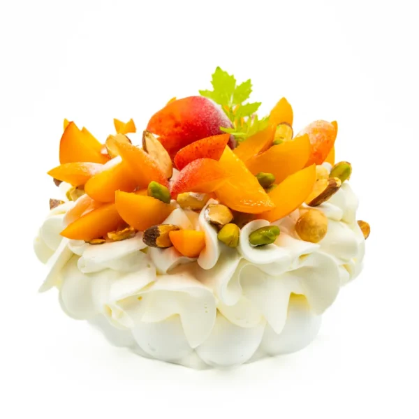 Pavlova Abricot – Miel Lavande – Riz au Lait Pistache par Pavlovas Joël Maier, photo N°2