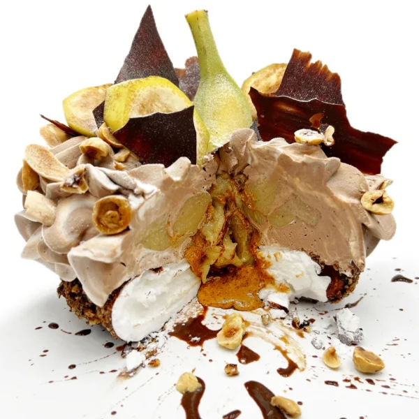 Pavlova Chocolat – Noisette – Banane – Praliné par pavlovas Joël MAIER, photo N°2